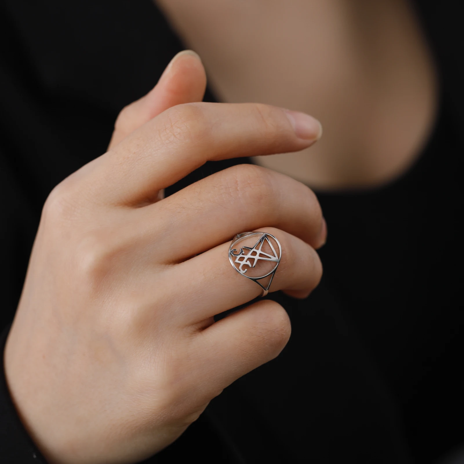 Lucifer Sigil Stainless Steel Ring for Men & Women 3 Lucifer Sigil Stainless Steel Ring for Men & Women - Image 3