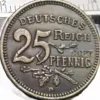 Vintage 1908-D German 25 Pfennig Coin Replica
