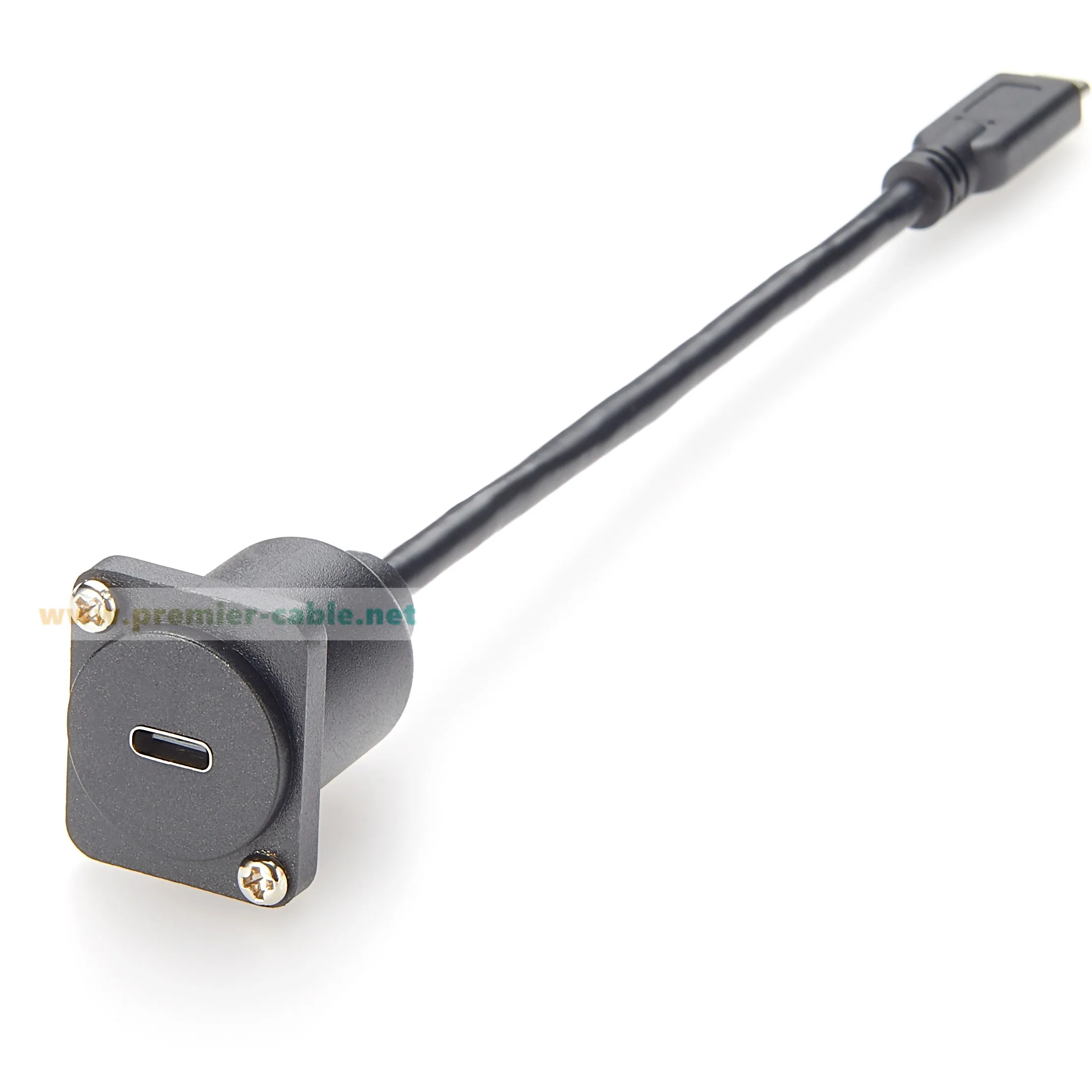 USB-C Panel Mount Extension Cable 0.2m with Gold-Plated Contacts 4 USB-C Panel Mount Extension Cable 0.2m with Gold-Plated Contacts - Image 4