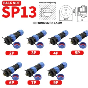 Industrial Waterproof Connector Set with Multiple Pins 15 S95668c7652f84b748bbecd994a467e85x