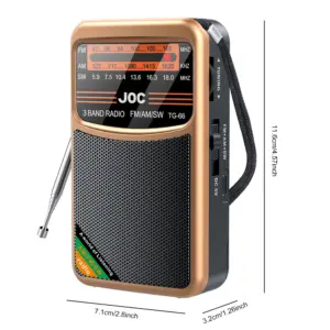 Mini Full-Band Portable Radio in Black and Gold 15 S9584a5746bab40d48a9a1a231c6fc399r
