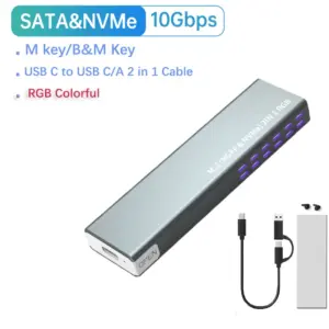 RGB M.2 SSD Enclosure for High-Speed Storage 16 S958c744d3cf24e70a236785d155e2eafL