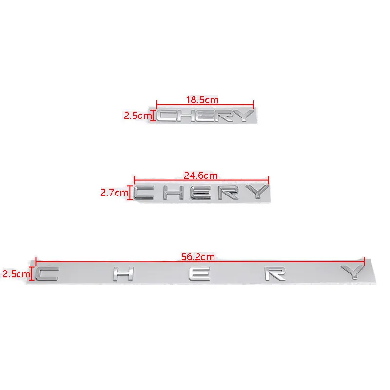 CHERY Badge Set - 3 Sizes, Chrome/Black 5 CHERY Badge Set - 3 Sizes, Chrome/Black - Image 5
