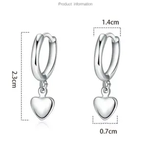 Heart-Shaped Silver Drop Earrings 12 S95bf7a74217049ac8584c0f49e004220k