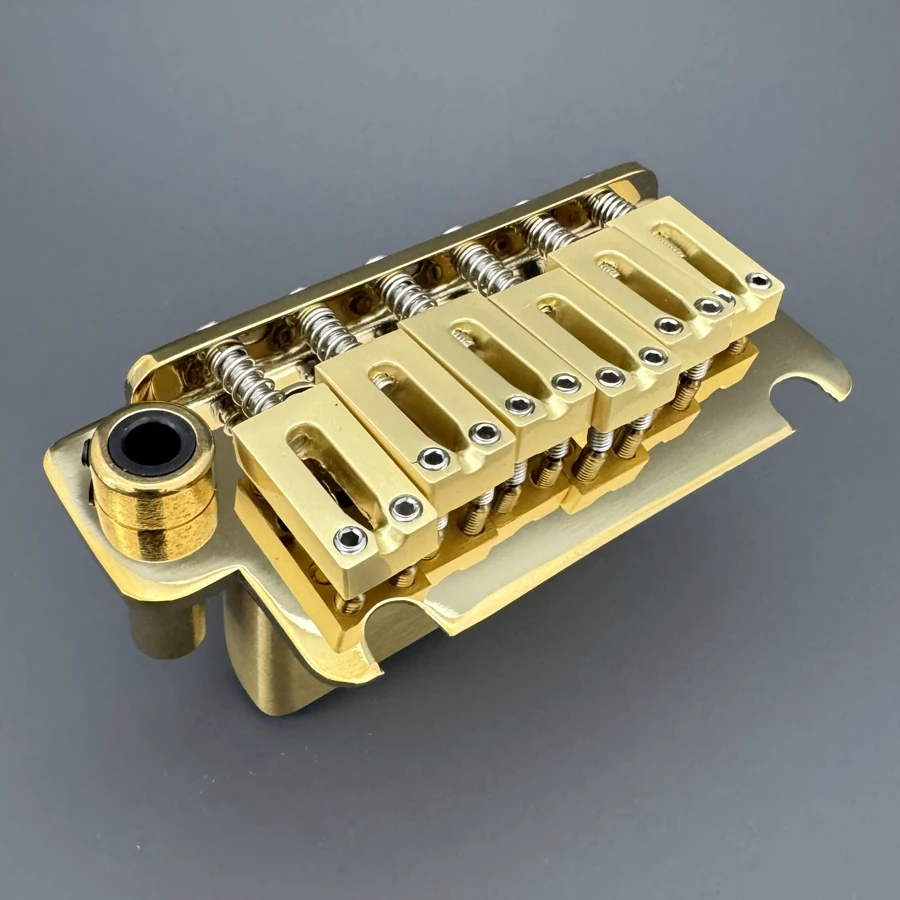Gold Stratocaster Tremolo Bridge with Brass Block 4 Gold Stratocaster Tremolo Bridge with Brass Block - Image 4
