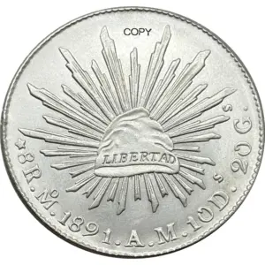 Mexican 1891 AM 8 Reales Replica Coin 11 S961883fe18eb4945a02a78c6b5a608dcM