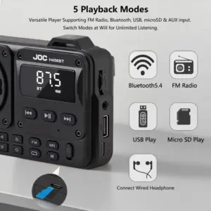 Portable Black FM Radio Bluetooth Speaker 11 S96560d32b1c44a35a807308fc07acbe9w 1