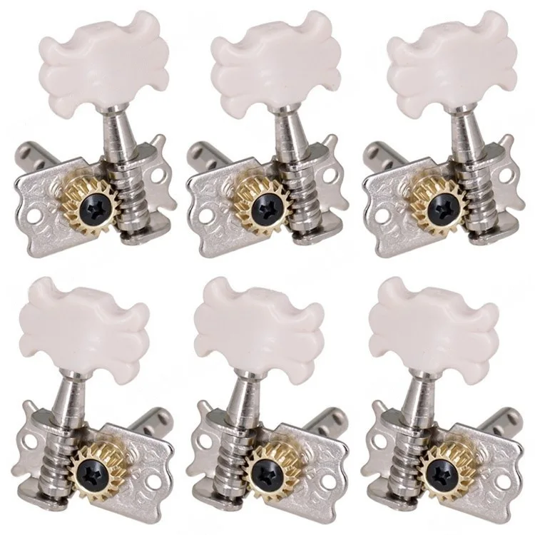 Acoustic Guitar Tuning Peg Set with White Handles 3 Acoustic Guitar Tuning Peg Set with White Handles - Image 3
