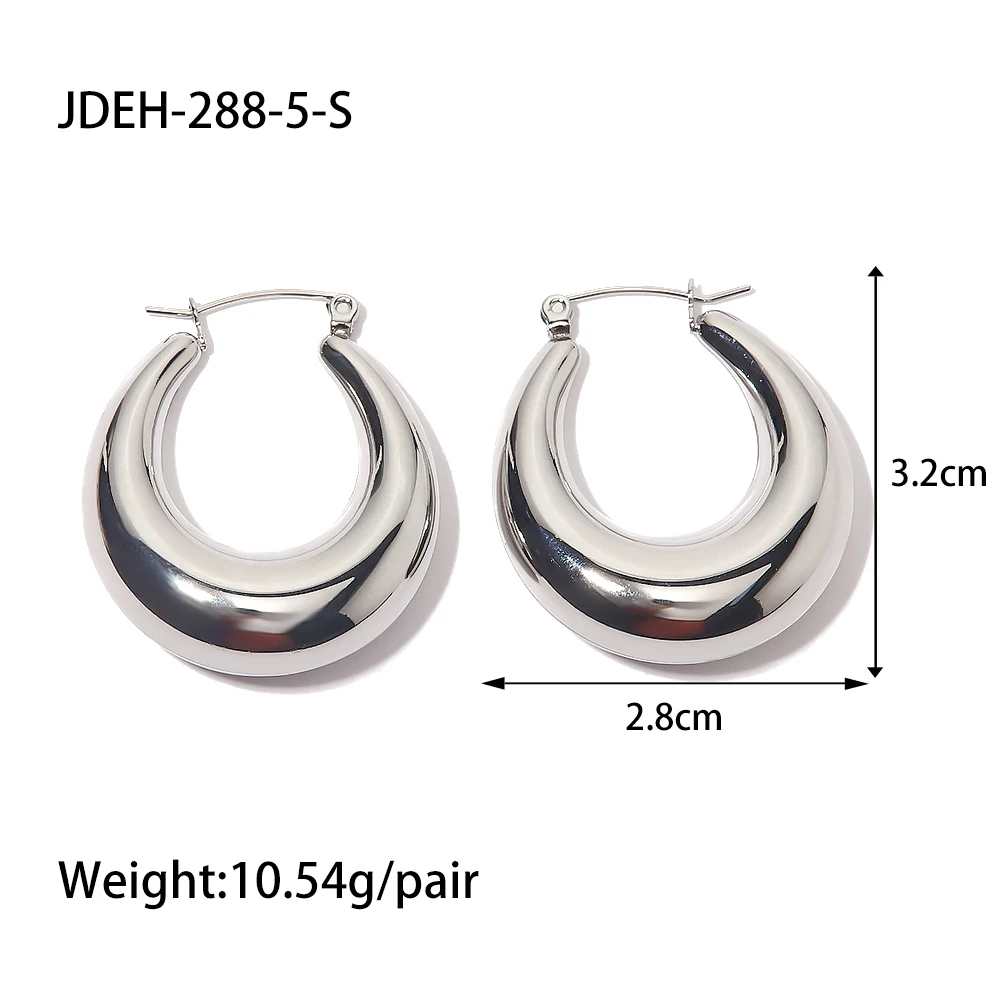 Stainless Steel Water Drop Hoop Earrings 9 Stainless Steel Water Drop Hoop Earrings - Image 9