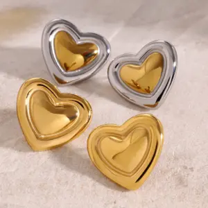 Heart-Shaped Stainless Steel Gold Earrings 8 S96f44a859df846b8a136845e01946a9ez