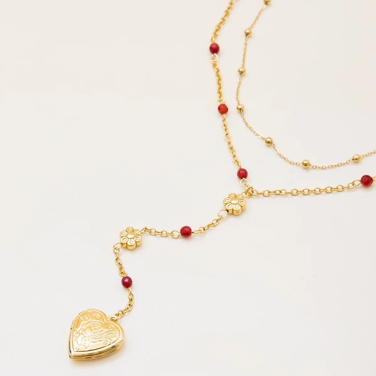 Elegant Gold over Stainless Steel Layered Necklace 5 Elegant Gold over Stainless Steel Layered Necklace - Image 5