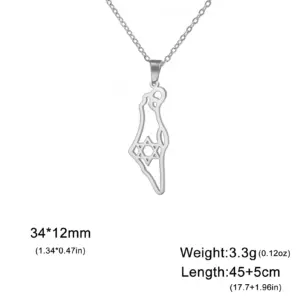 Israel Map Pendant Necklace for Women 13 S971b9fdf6b68409b99224e7ec71b4bf1V