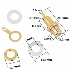 Gold RCA Lotus Female Connectors for Audiovisuals 10 S97233a03ba7f41d1b6fd58f38a6608c1m