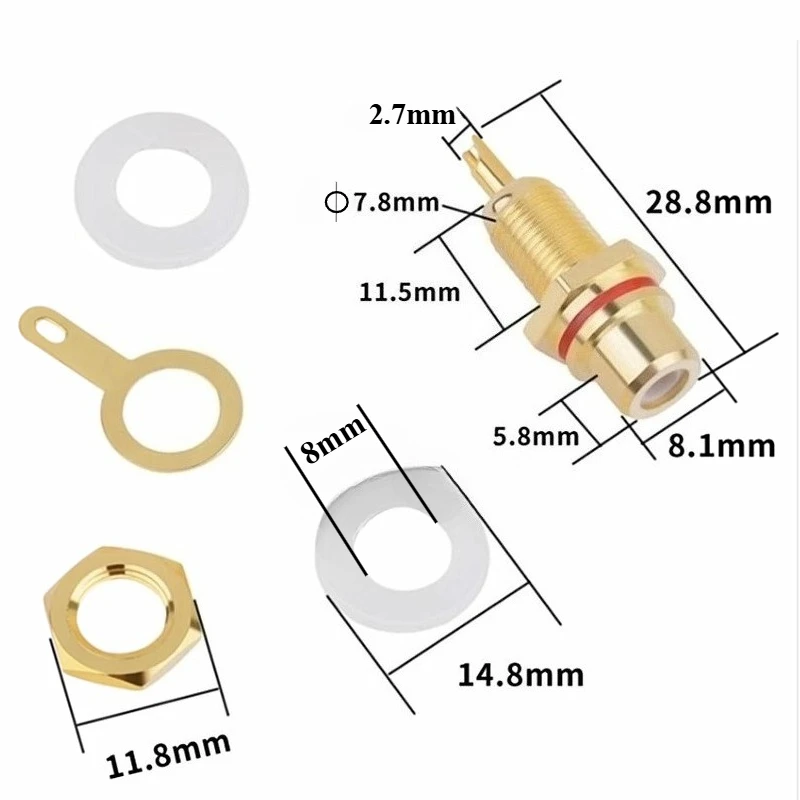 Gold RCA Lotus Female Connectors for Audiovisuals 3 Gold RCA Lotus Female Connectors for Audiovisuals - Image 3