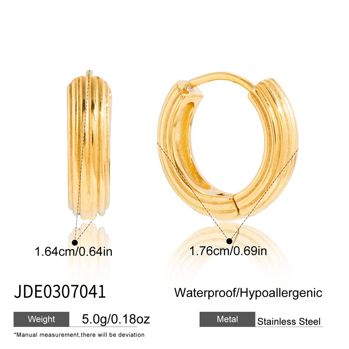 Stainless Steel Gold-Tone Earrings 7 Stainless Steel Gold-Tone Earrings - Image 7