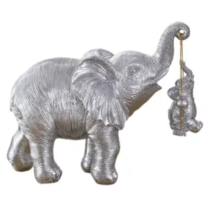 Gold and Silver Mother Elephant Figurine 13 S973e3cc7c32840a588d479ee7bb3939dT