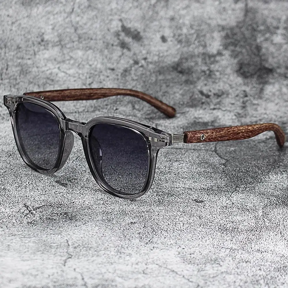 Retro Wood Grain Square Sunglasses for Men Women 8 Retro Wood Grain Square Sunglasses for Men Women - Image 8