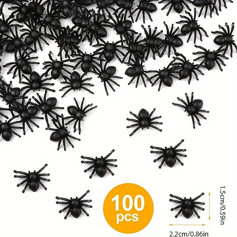 Realistic Black Spider Decorations Set (50 or 100 pcs) 3 Realistic Black Spider Decorations Set (50 or 100 pcs) - Image 3