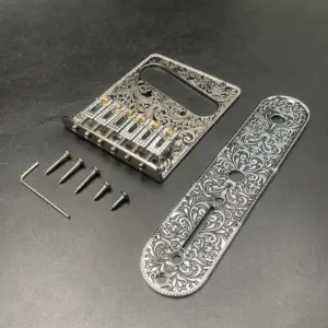 Vintage 6-String Roller Saddle Bridge Set in Gold or Chrome 15 S97b6ab9b09534df7ab28da94ee1ed520S