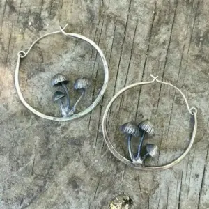 Vintage Silver Mushroom Hoop Earrings 3 S9846ab604ecb4e8abd795d3bd9f59ca6R