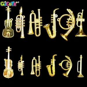 Miniature Gold Musical Instruments Set for Collectors