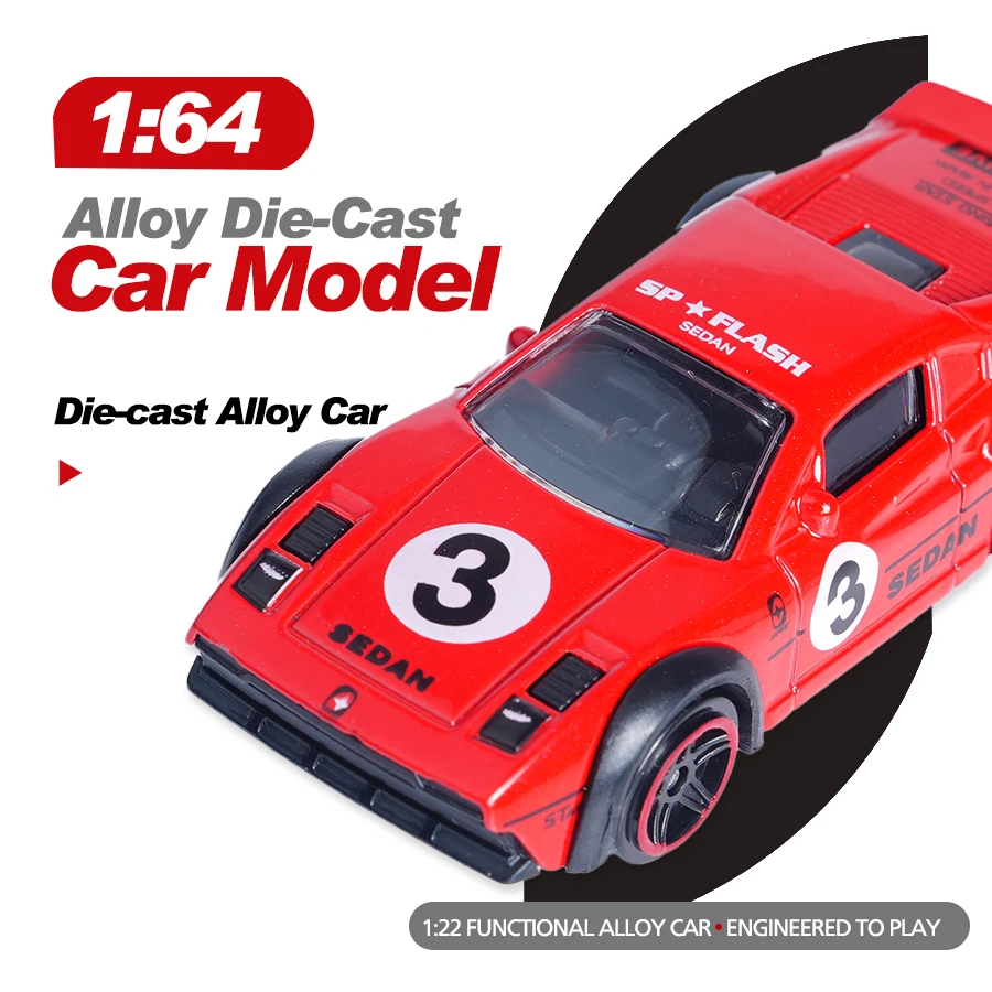 Red 1:64 Diecast Alloy Race Car Model 6 Red 1:64 Diecast Alloy Race Car Model - Image 6