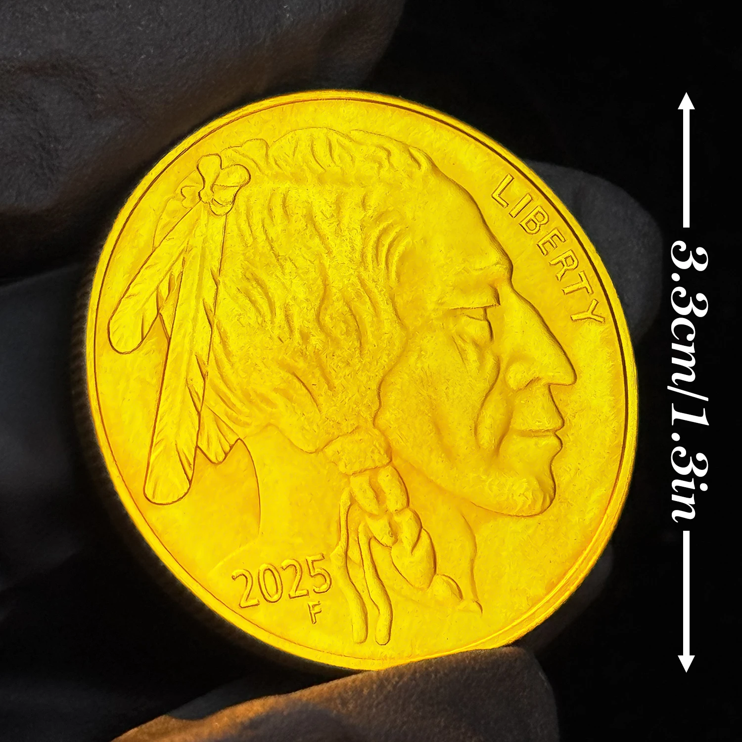 Native American Chief Portrait Buffalo Coin Badge 5 Native American Chief Portrait Buffalo Coin Badge - Image 5