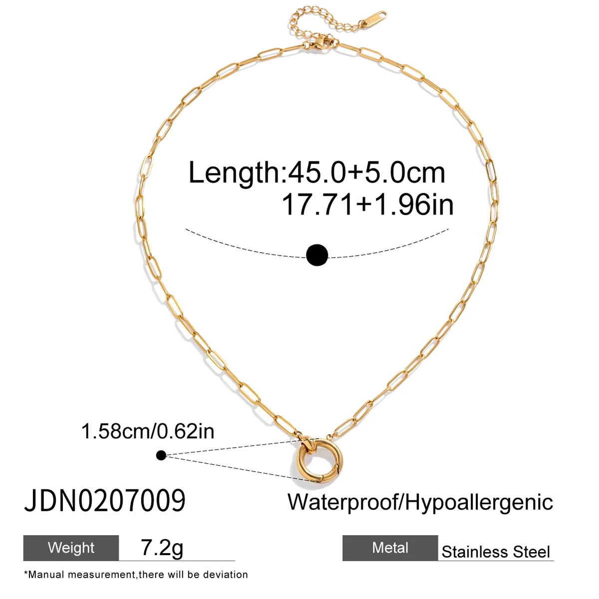 Gold Stainless Steel Pendant Necklace JDN0207009 9 Gold Stainless Steel Pendant Necklace JDN0207009 - Image 9
