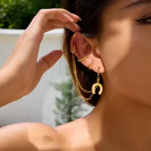 Gold Stainless Steel Earrings Set 4 Pcs 10 S98c5e9eccbff4a0dafd9f2dc414b6d59j