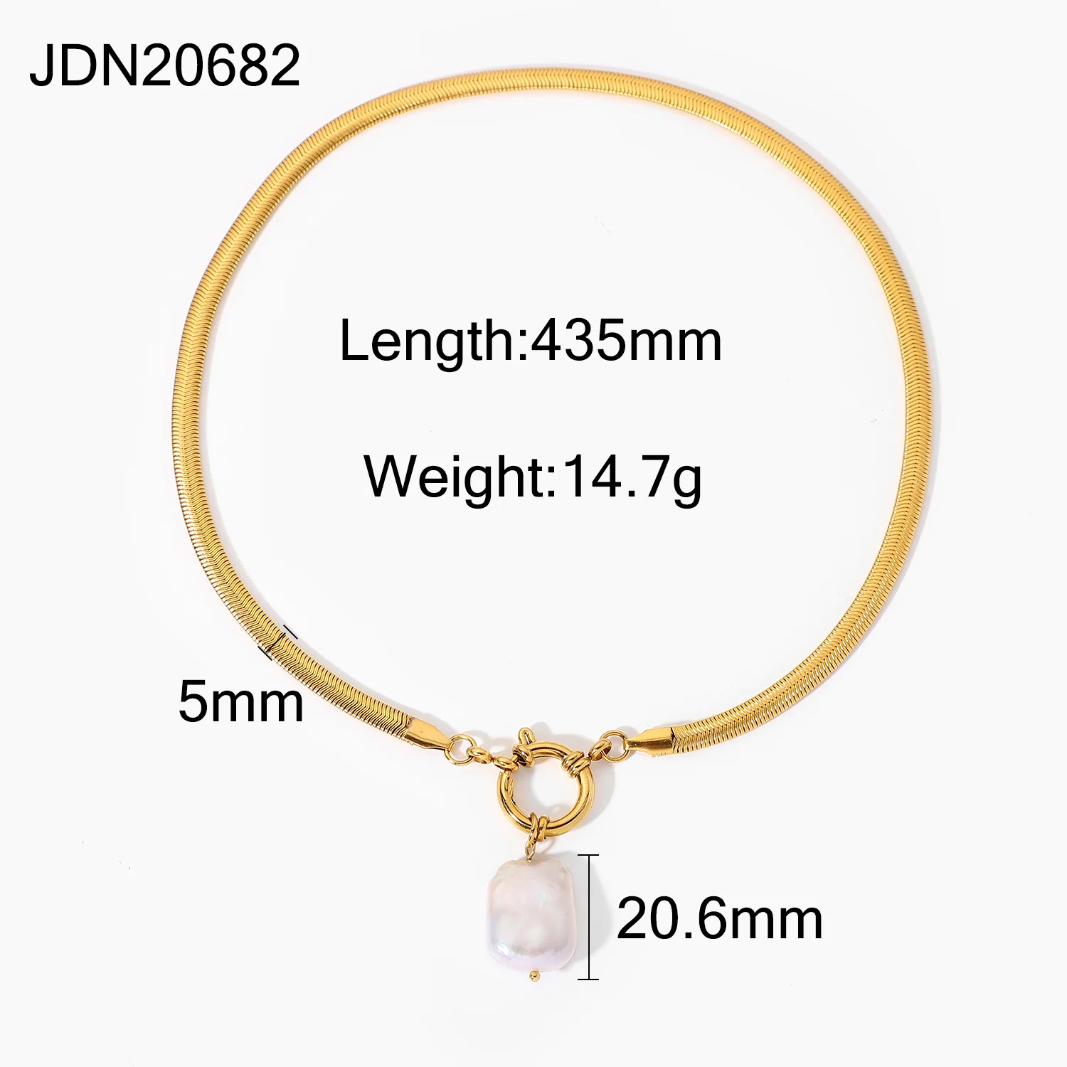 Elegant Stainless Steel Gold Pearl Necklace 10 Elegant Stainless Steel Gold Pearl Necklace - Image 10