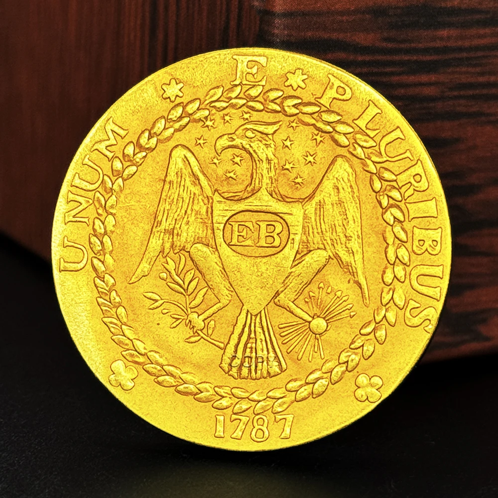 Vintage US 1787 Eagle Copper Coin 3 Vintage US 1787 Eagle Copper Coin - Image 3