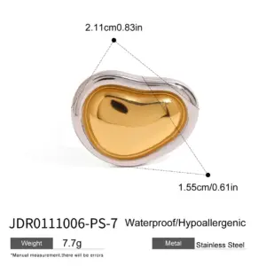 Stainless Steel Heart-Shaped Gold Ring 13 S9923d2988d3e45d5b54ed7fea243fba6u