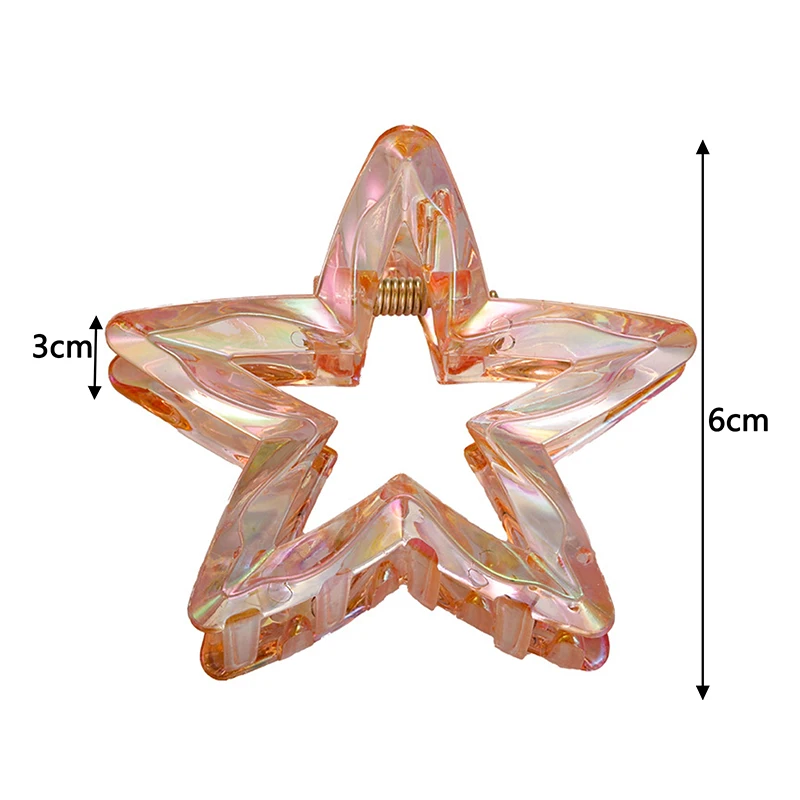 Colorful Acrylic Hollow-Out Star Hair Claw 6 Colorful Acrylic Hollow-Out Star Hair Claw - Image 6