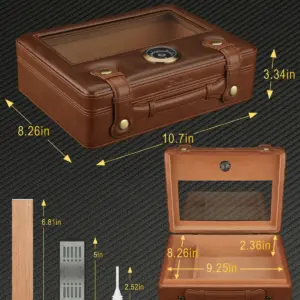 Stylish Travel Cigar Humidor with Glass Top 10 S999249735532453e91617acbabcd4b90h