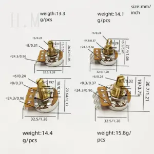 All-Copper Guitar Potentiometer 250K/500K 15 S99a41f5894054484a8ee0cbc1aeaf1fcQ