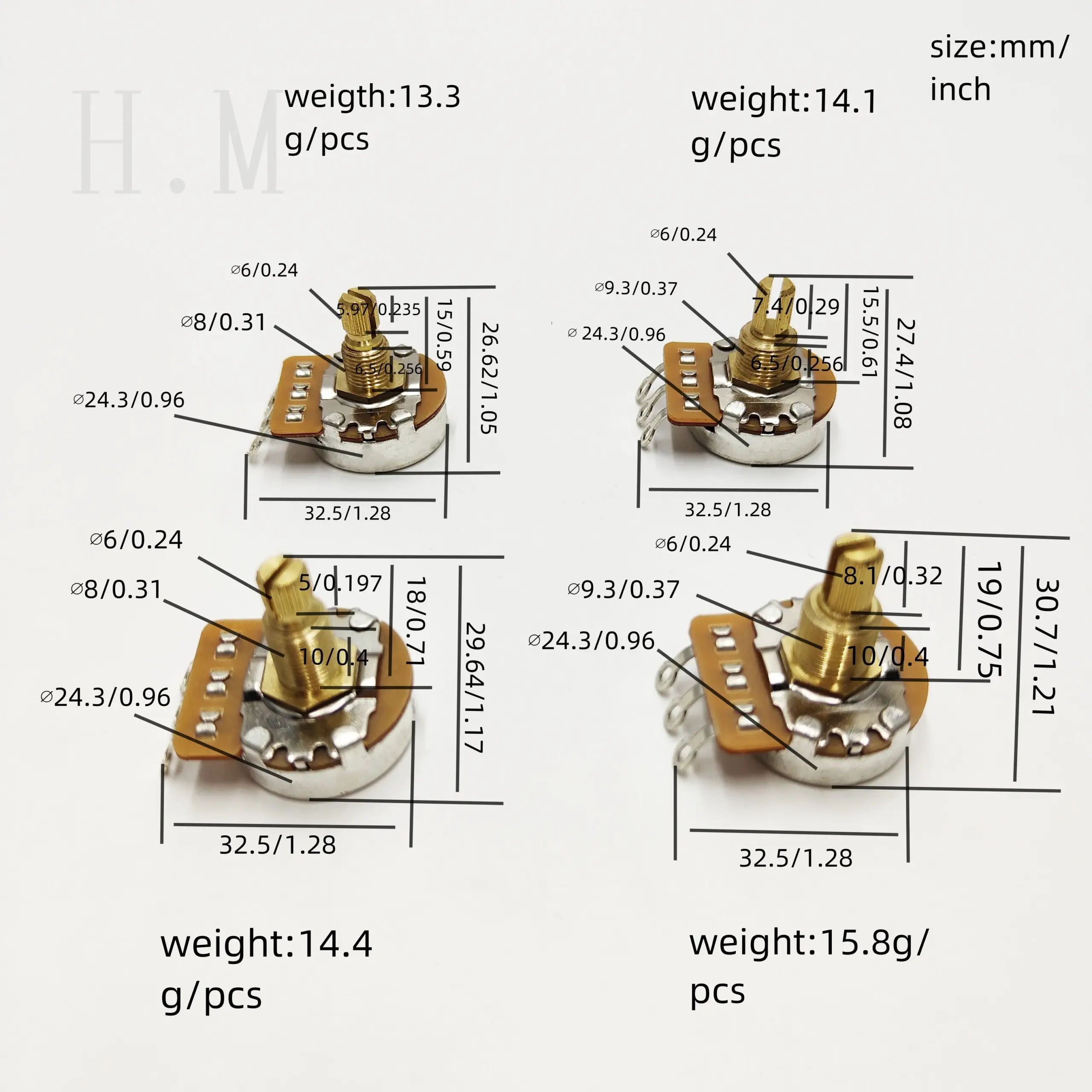 All-Copper Guitar Potentiometer 250K/500K 6 All-Copper Guitar Potentiometer 250K/500K - Image 6