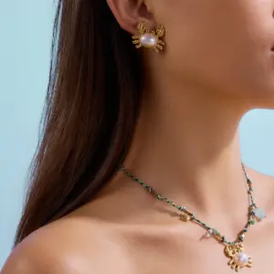 Beach-Inspired Stainless Steel Crab Jewelry Set 9 S99a46f28e8a043cbbe29d8d8ca61fbb5Y