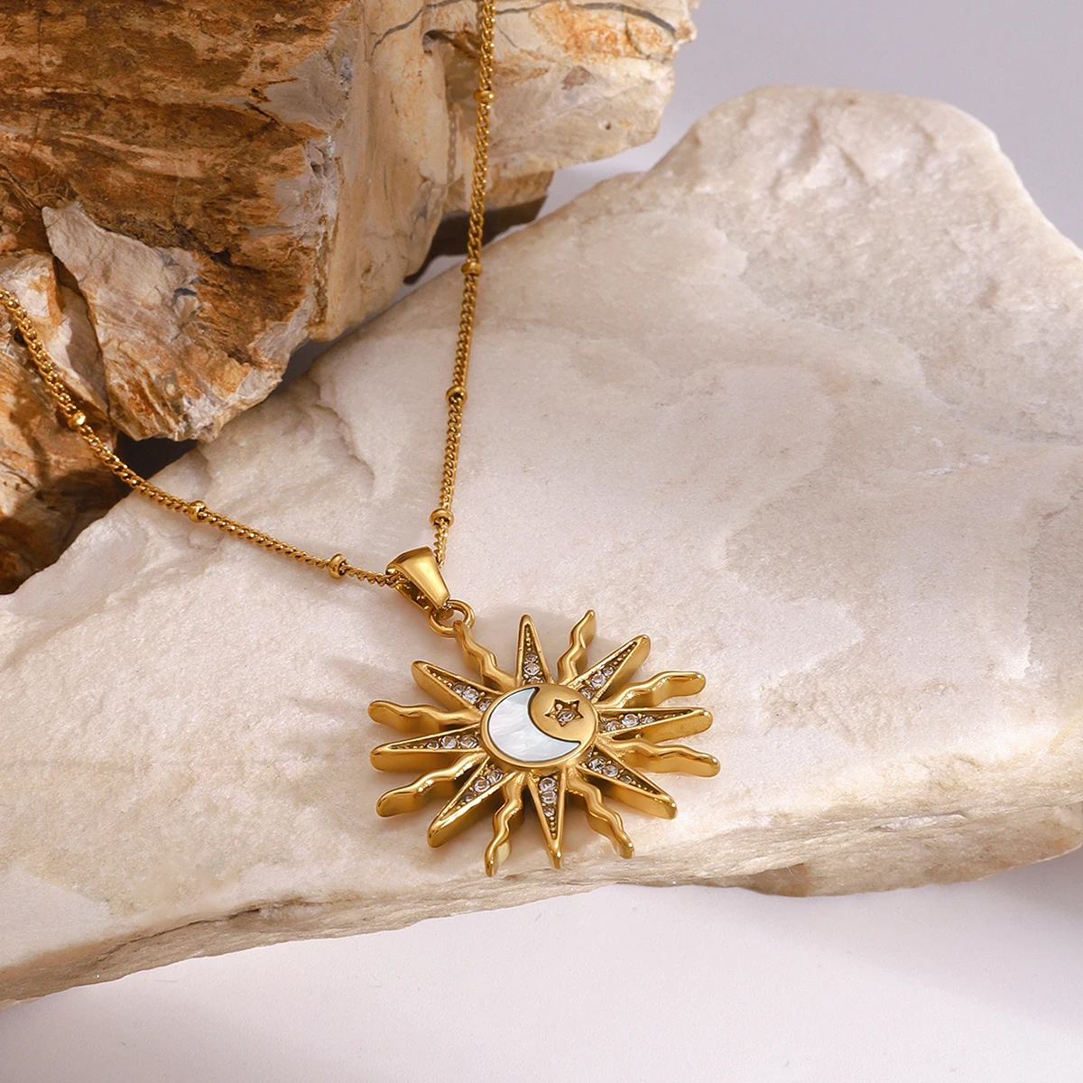 Stainless Steel Celestial Pendant Necklace 6 Stainless Steel Celestial Pendant Necklace - Image 6