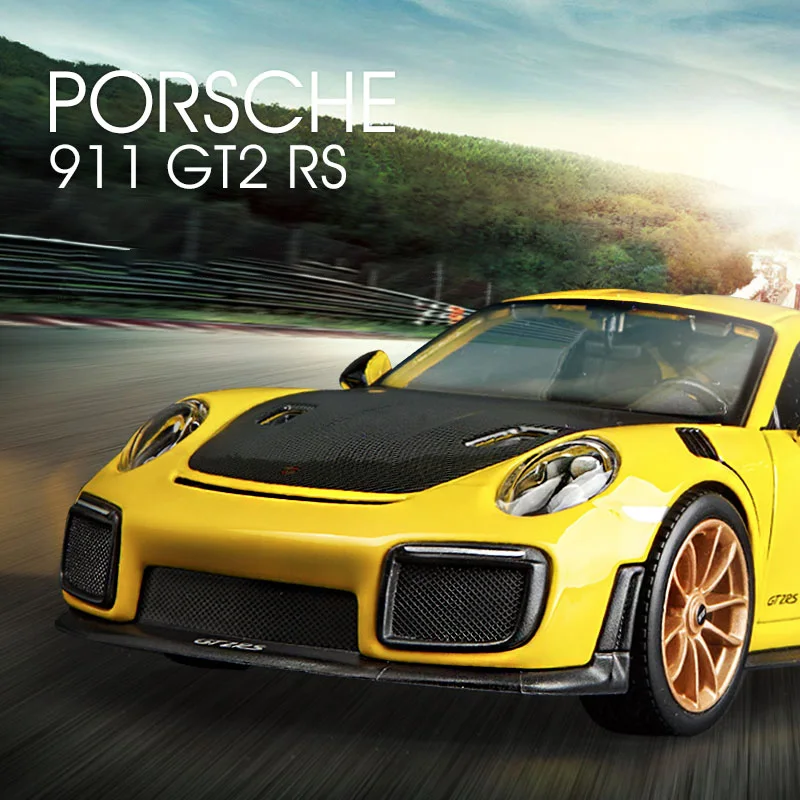 Vibrant Yellow Porsche 911 GT2 RS Model Car 6 Vibrant Yellow Porsche 911 GT2 RS Model Car - Image 6