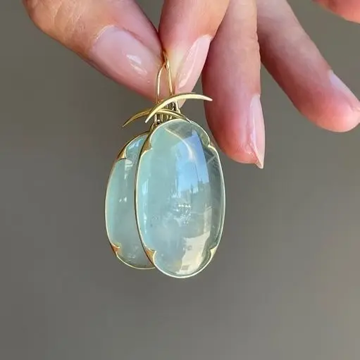 Vintage Blue Gem Drop Earrings for Women 2 Vintage Blue Gem Drop Earrings for Women - Image 2