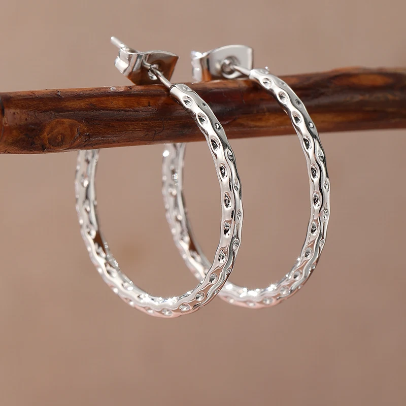 Vintage Silver Hoop Earrings 2 Vintage Silver Hoop Earrings - Image 2