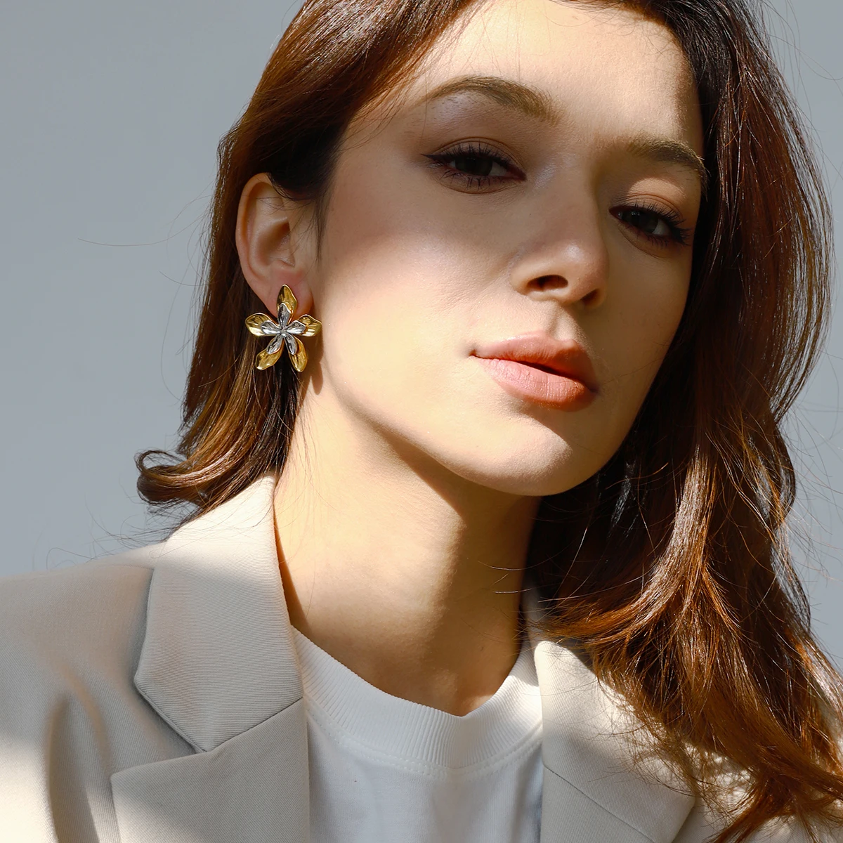 Gold-Tone Stainless Steel Earrings Collection 3 Gold-Tone Stainless Steel Earrings Collection - Image 3