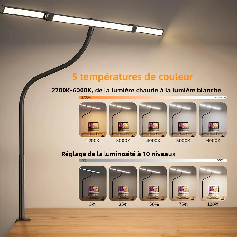 Modern Black 3-Head Eye Care Architect Lamp 2 Modern Black 3-Head Eye Care Architect Lamp - Image 2