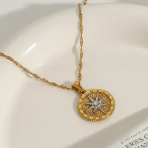 Stainless Steel Gold Finish Star Pendant Necklace 11 S9a64287804a540479fda732ac5c7906af