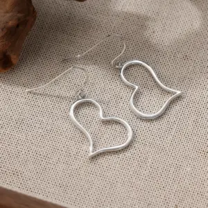 Silver Geometric Heart Earrings for Women 10 S9a89e3a3806d454f8c9754dac20ffdcbG