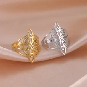 Stainless Steel Celtic Knot Ring for Men & Women 12 S9a8b1d8648854c6e9c30fe0afb720272W