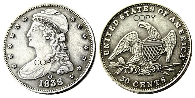 Vintage US Capped Bust Half Coin Replica 1838-1839 4 Vintage US Capped Bust Half Coin Replica 1838-1839 - Image 4