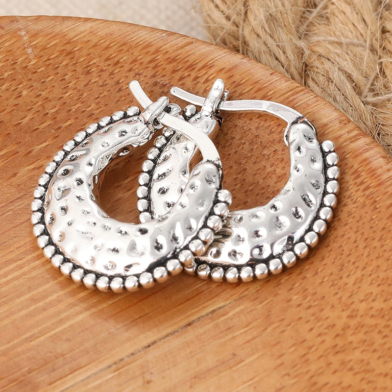Silver Geometric Hoop Earrings for Women 4 Silver Geometric Hoop Earrings for Women - Image 4