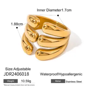 Gold Stainless Steel Open Ring for Women 14 S9ae9dca9938b46ee99e3307f68888f8ei