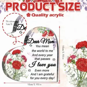 Heart-Shaped Acrylic Floral Plaque for Gifts 6 S9b209deae74141409d575eb4510992849